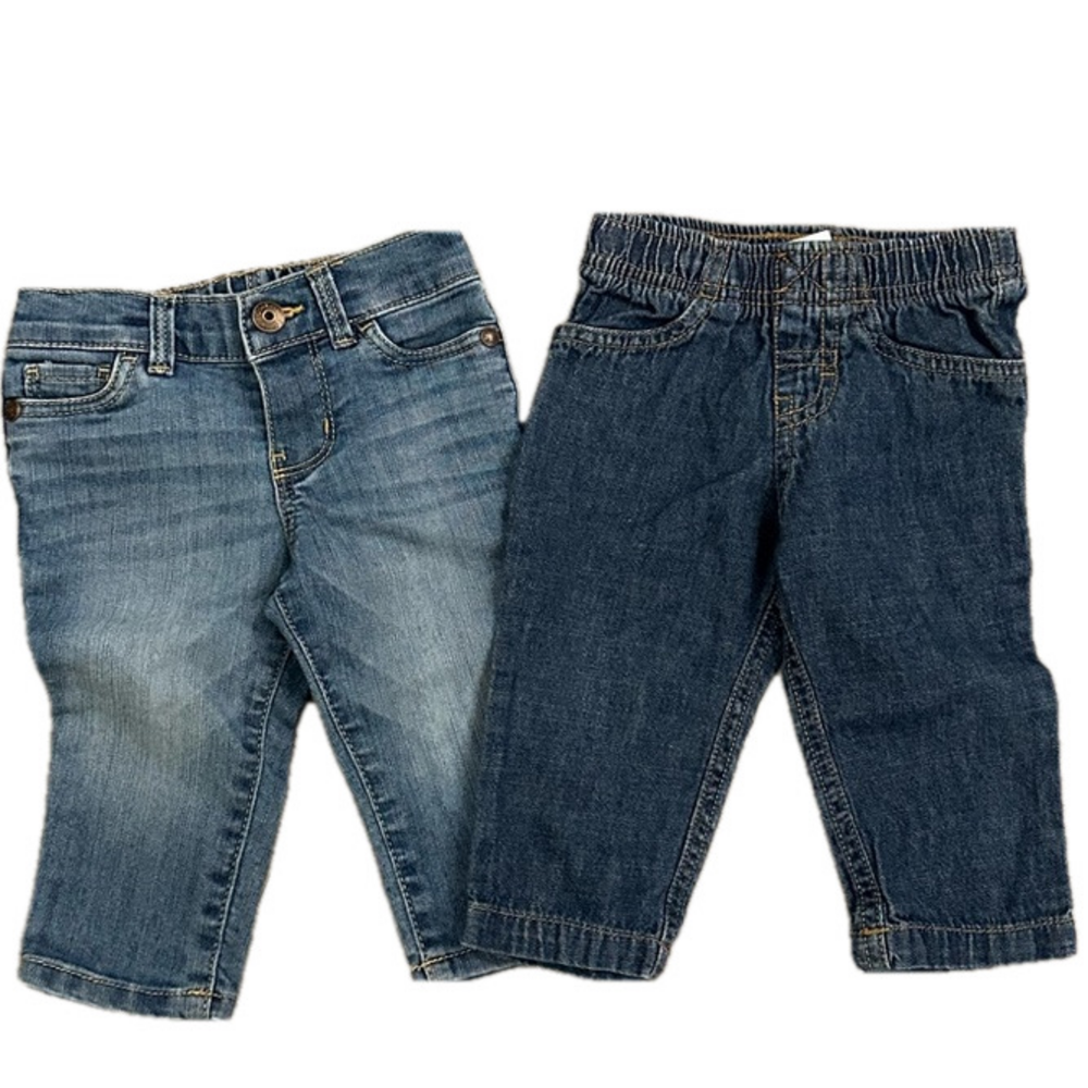 3/27$ Set of 2 Blue Denim Jeans for Babies Size 6 months